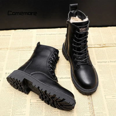 ANDREA | Bottes d'hiver en cuir noir