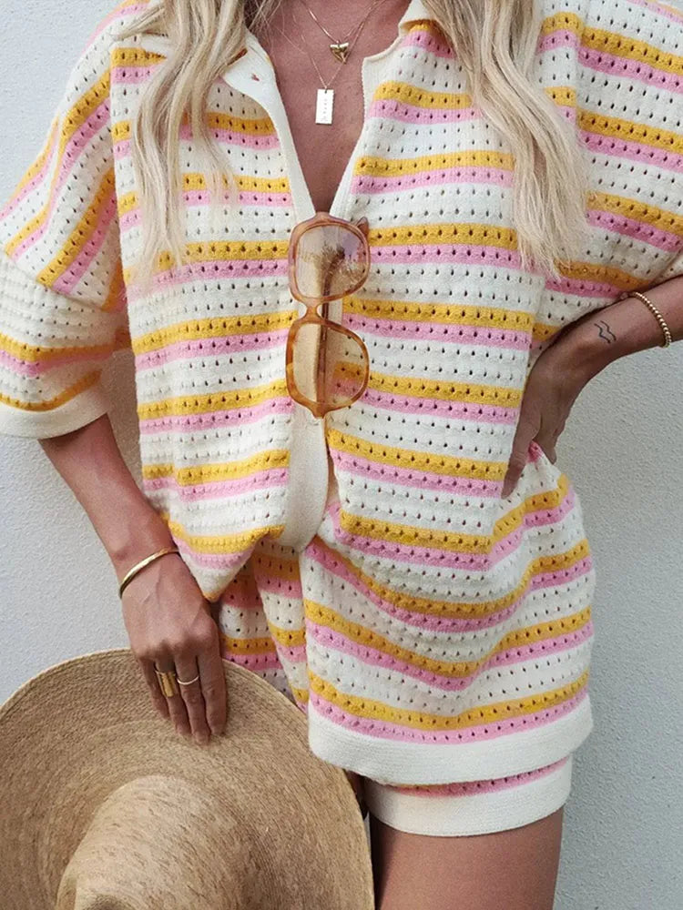 Solange - Ensemble deux pièces en maille creuse