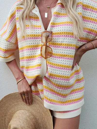 Solange - Ensemble deux pièces en maille creuse