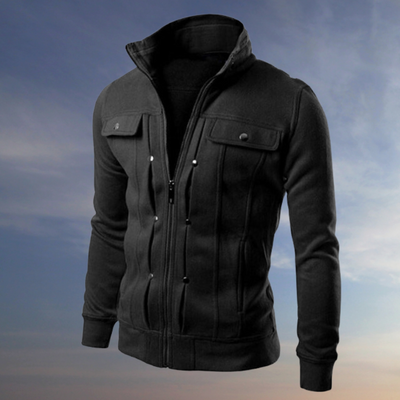 Veste Homme Élégante Ajustée en Polyester et Coton