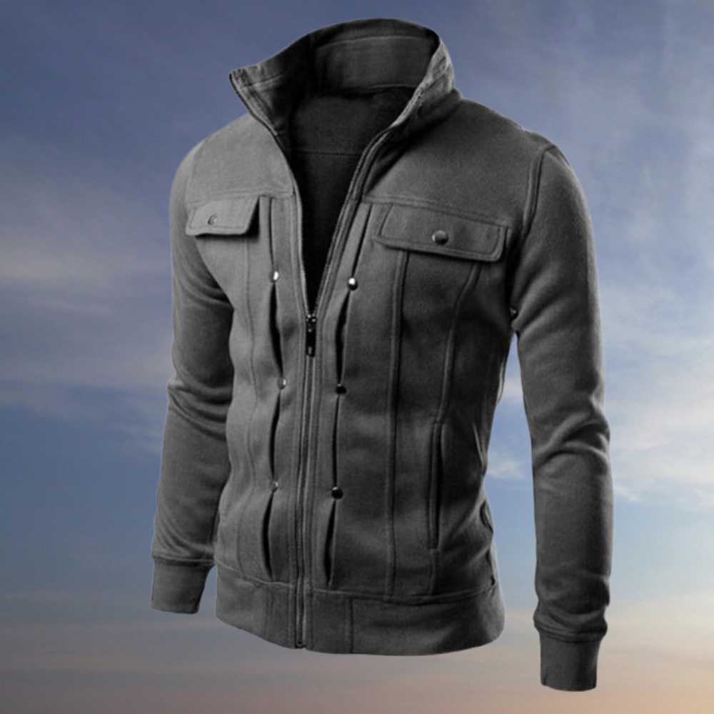 Veste Homme Élégante Ajustée en Polyester et Coton