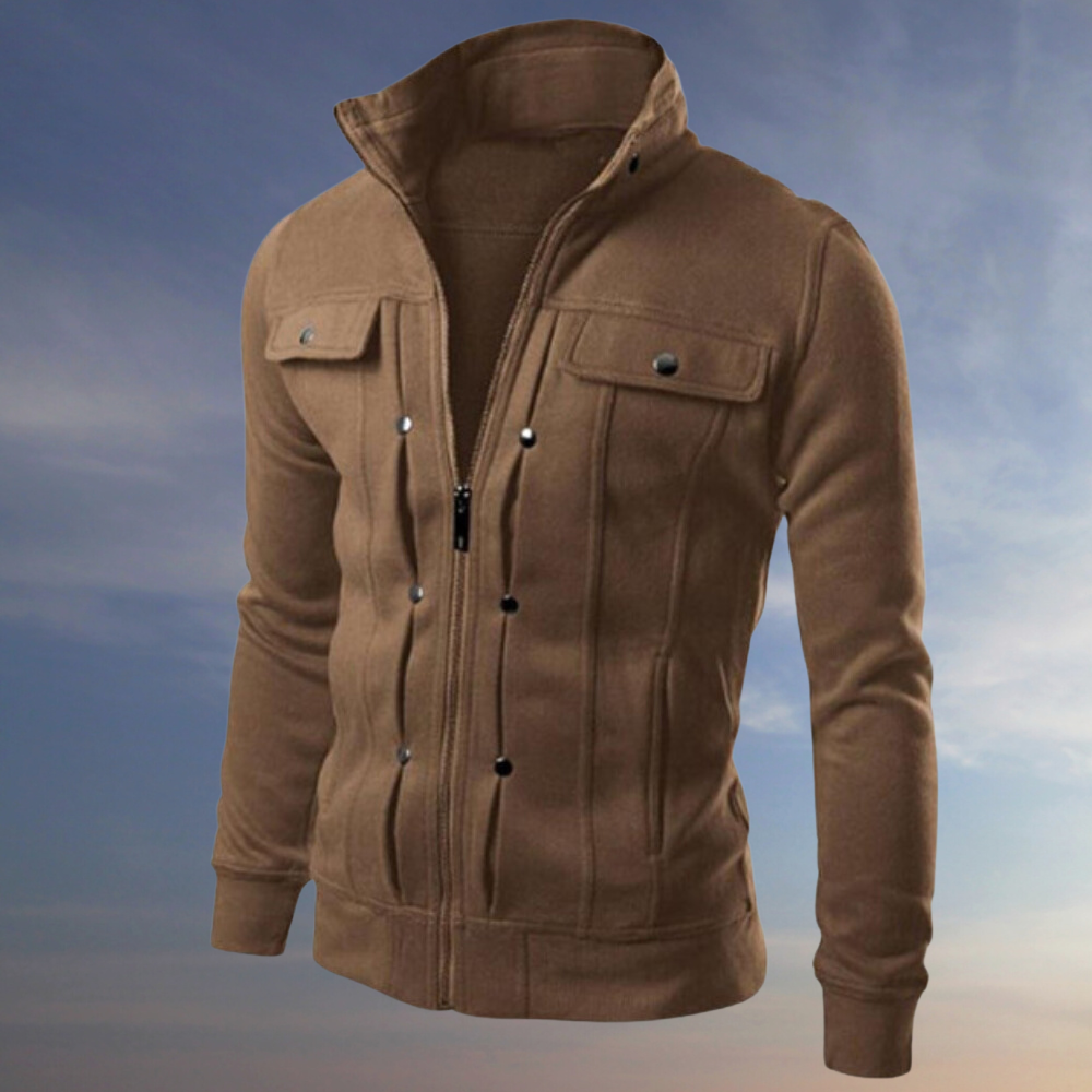 Veste Homme Élégante Ajustée en Polyester et Coton