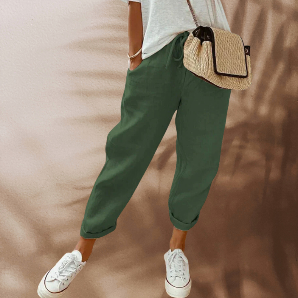 Loriana - Pantalon en lin facile et à la mode