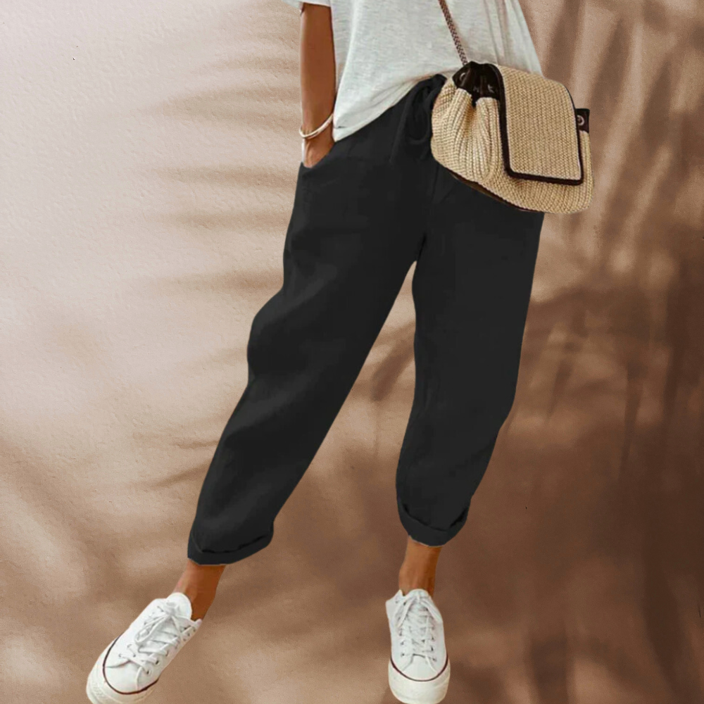 Loriana - Pantalon en lin facile et à la mode