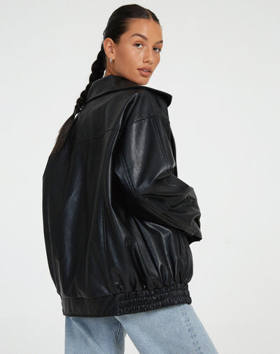 Adley - Veste en cuir ample pour femme
