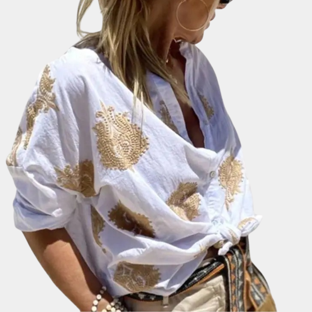 Rawiya | Chemise Imprimée Manches Longues Pour Femmes