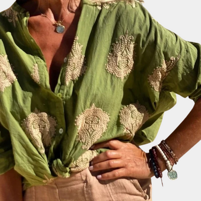 Rawiya | Chemise Imprimée Manches Longues Pour Femmes