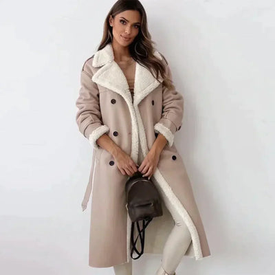 Makayla - Veste en cuir avec ceinture pour femmes