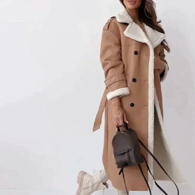 Makayla - Veste en cuir avec ceinture pour femmes