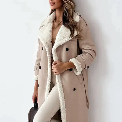 Makayla - Veste en cuir avec ceinture pour femmes
