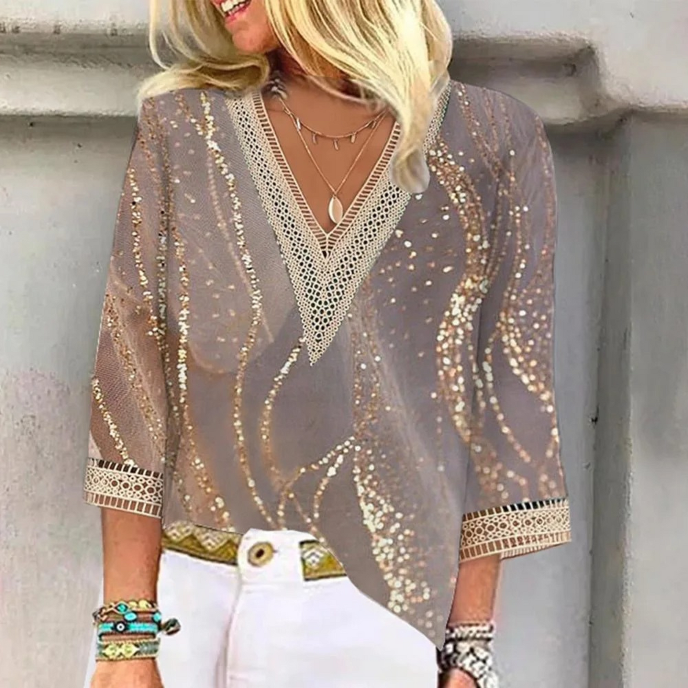 Cielo - Blouse scintillante pour femme