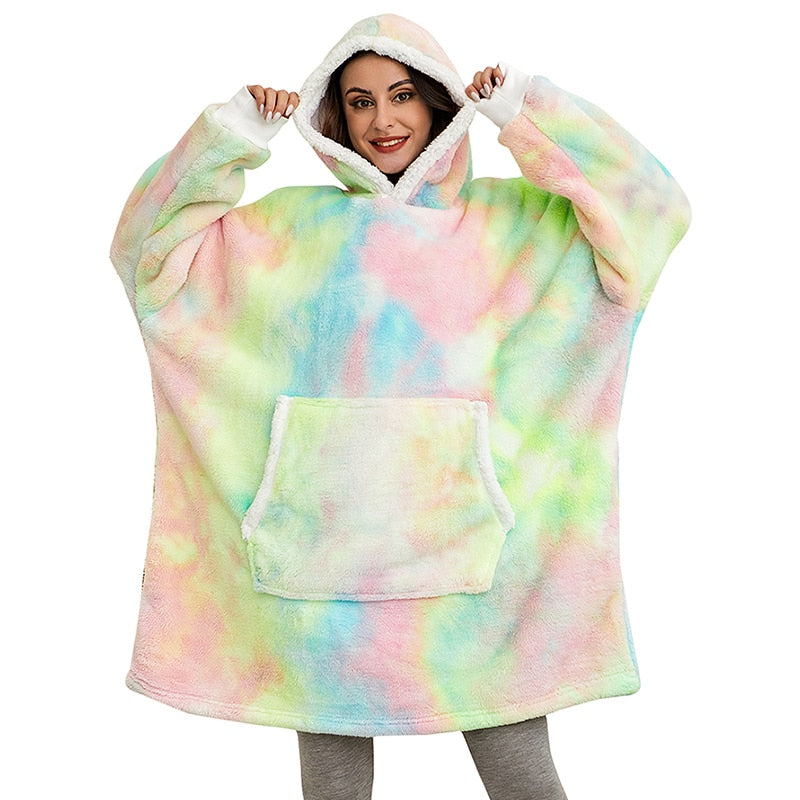 Ella - Sweat à capuche et couverture | Merveilleuse combinaison d'un sweat à capuche doux et d'une couverture confortable en un !