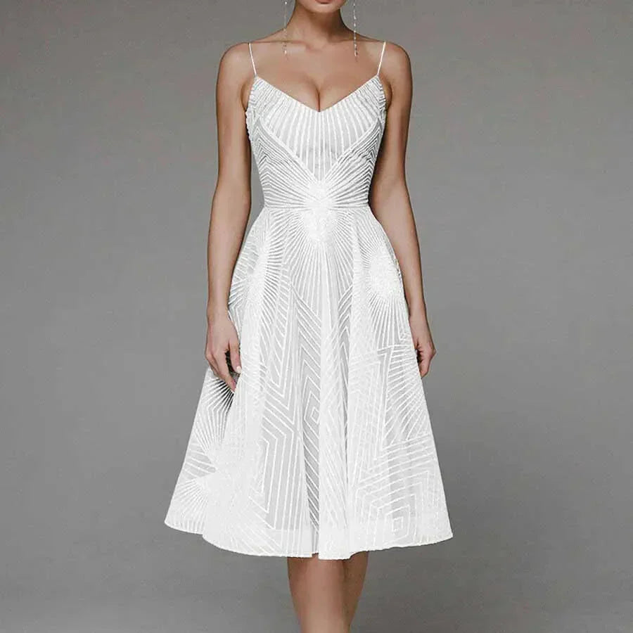 Lucienne | Robe D'été Brodée Sans Manches pour Femmes
