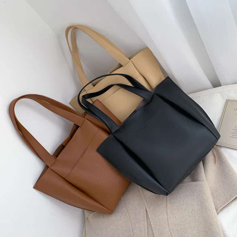 Dasha - Grand Sac à Main de Cours en Cuir Souple