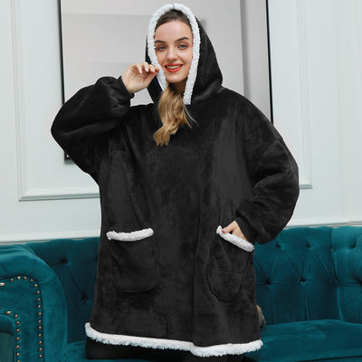 Ella - Sweat à capuche et couverture | Merveilleuse combinaison d'un sweat à capuche doux et d'une couverture confortable en un !