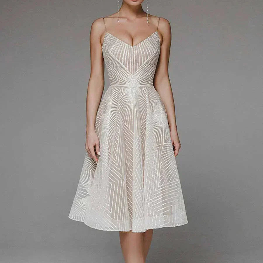 Lucienne | Robe D'été Brodée Sans Manches pour Femmes