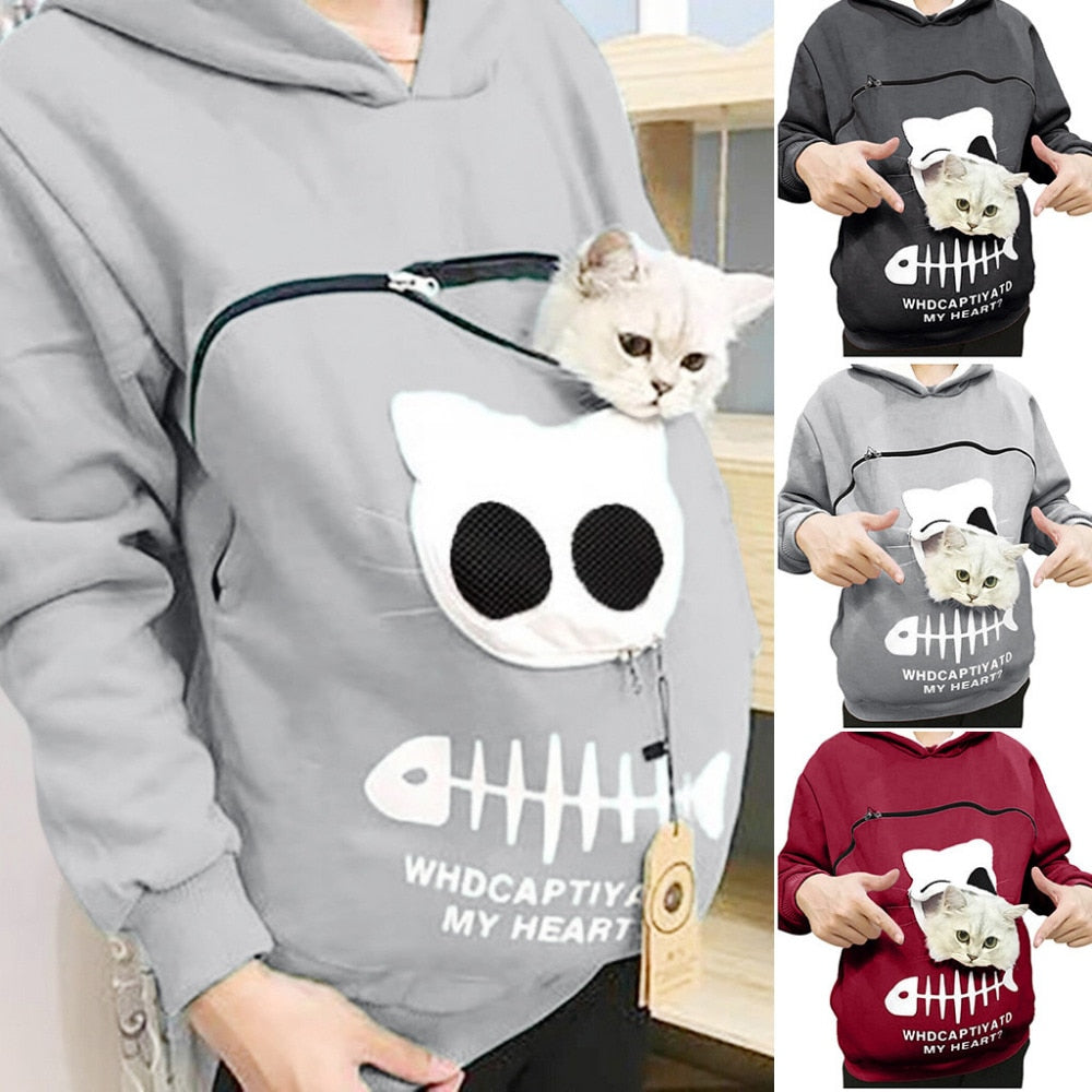 Sweat à poche câlin pour chats - Confort et chaleur