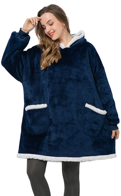 Ella - Sweat à capuche et couverture | Merveilleuse combinaison d'un sweat à capuche doux et d'une couverture confortable en un !