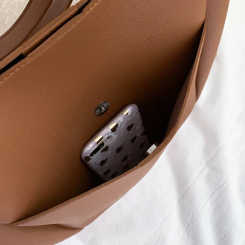 Dasha - Grand Sac à Main de Cours en Cuir Souple