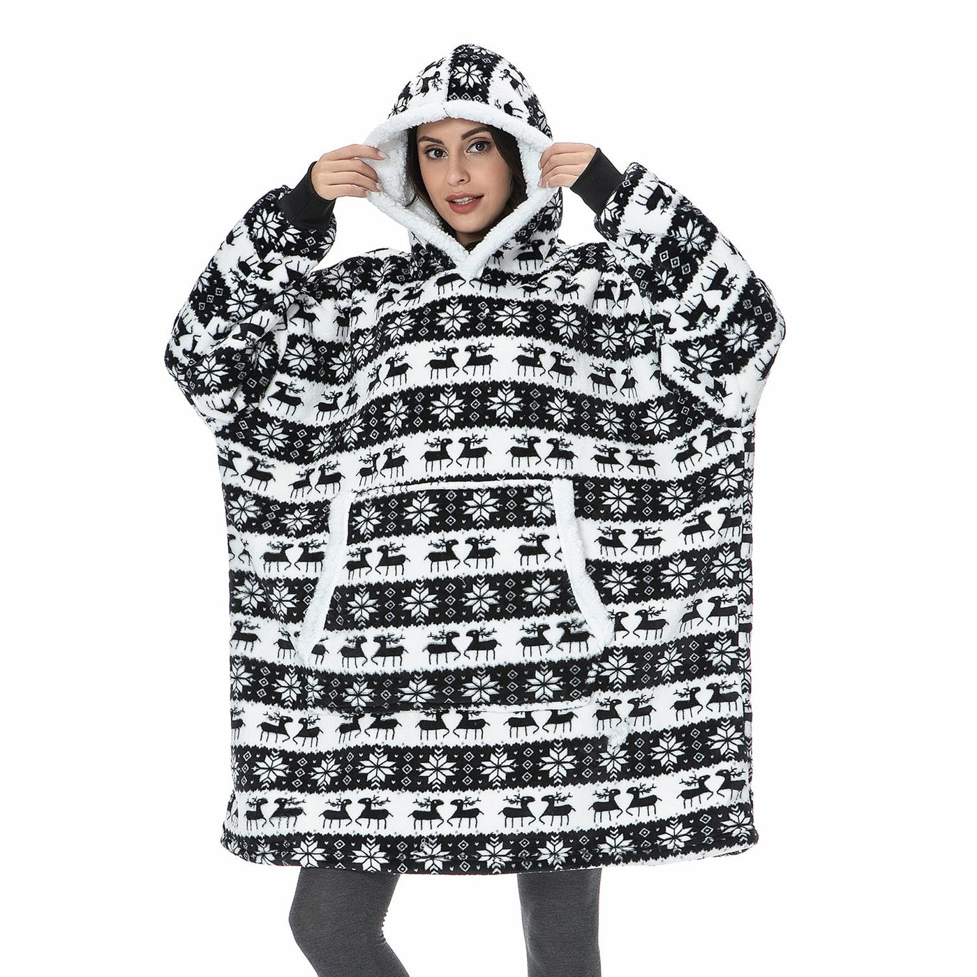 Ella - Sweat à capuche et couverture | Merveilleuse combinaison d'un sweat à capuche doux et d'une couverture confortable en un !