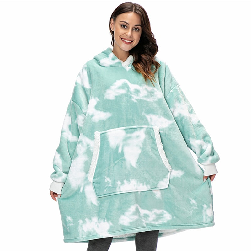 Ella - Sweat à capuche et couverture | Merveilleuse combinaison d'un sweat à capuche doux et d'une couverture confortable en un !