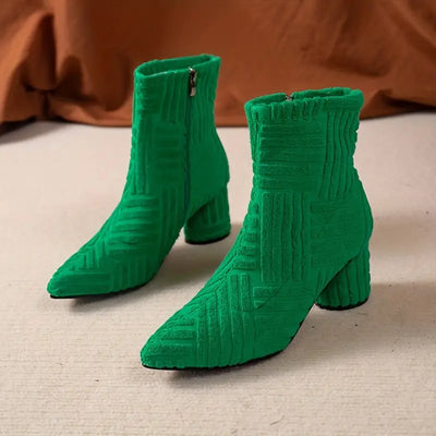 Evelynn - Bottes à talons épais de couleur unie pour femmes