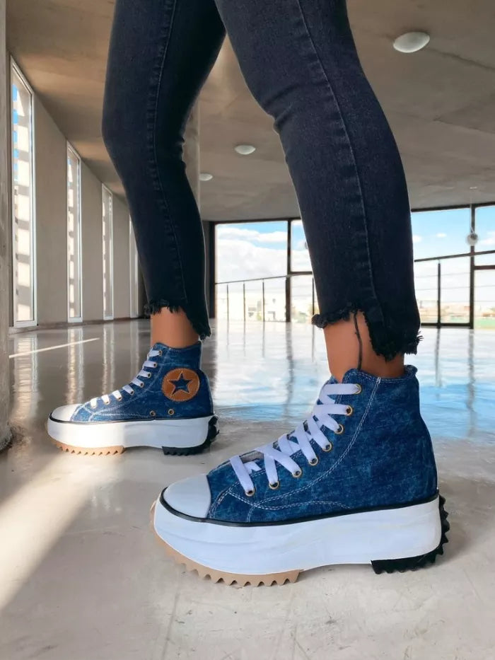 Hope - Baskets hautes pour femmes, à la mode et confortables, avec semelles orthopédiques