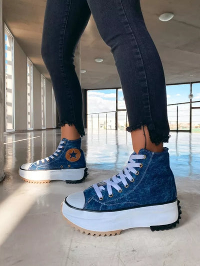 Hope - Baskets hautes pour femmes, à la mode et confortables, avec semelles orthopédiques