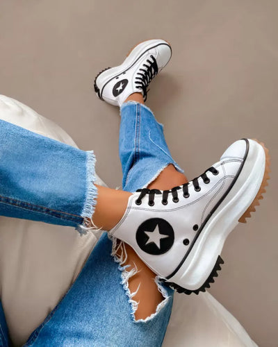 Hope - Baskets hautes pour femmes, à la mode et confortables, avec semelles orthopédiques