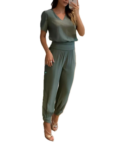 ALIA | Ensemble chemisier et pantalon à taille