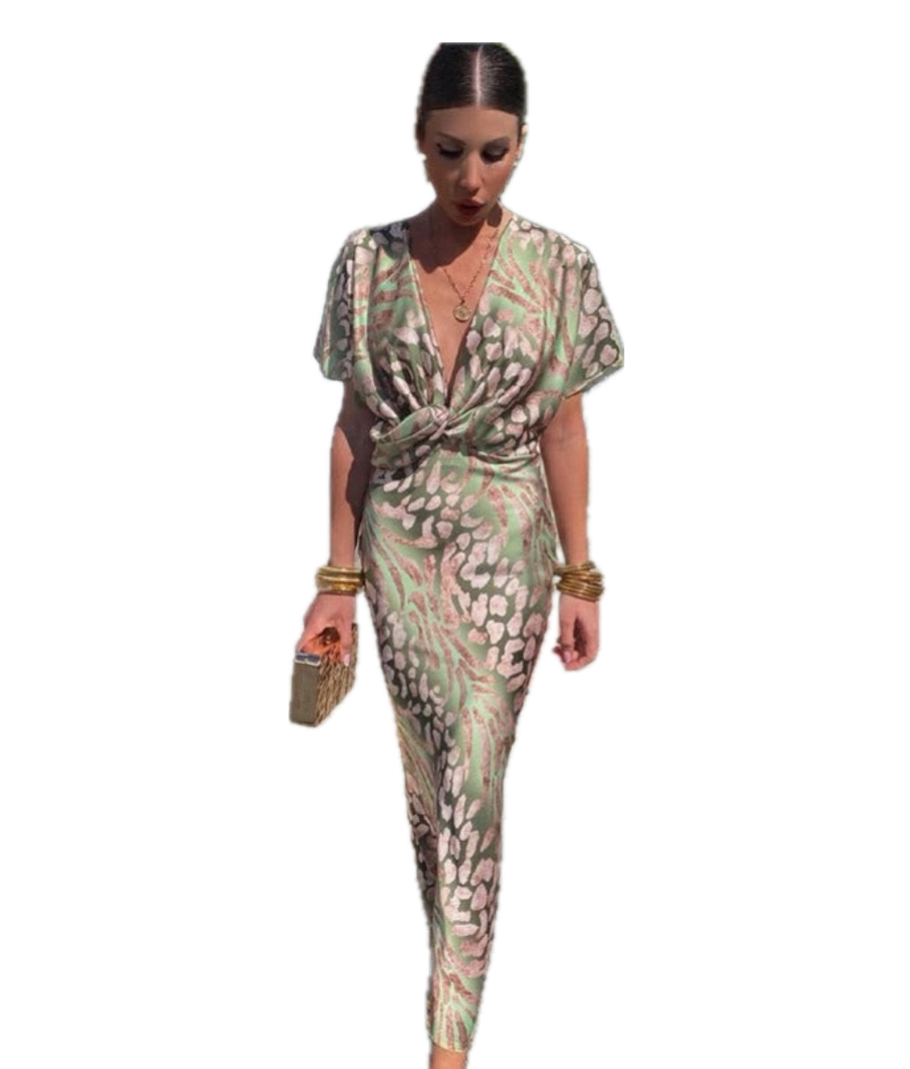 ASHLEY | Robe longue à col en V