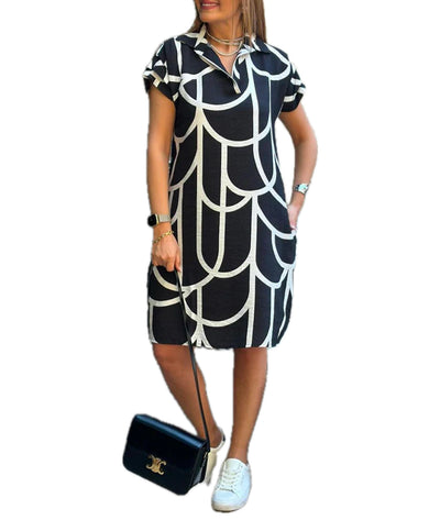 ORIANA | Robe midi à manches courtes