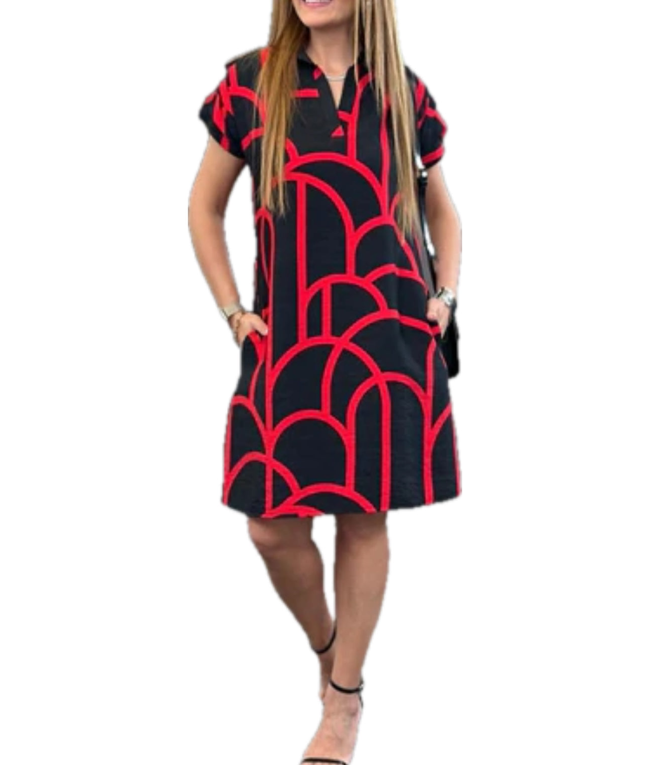ORIANA | Robe midi à manches courtes