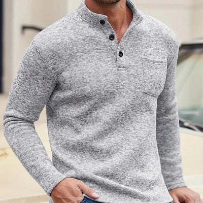 VINCE | Chemise à col tricoté à manches longues pour hommes
