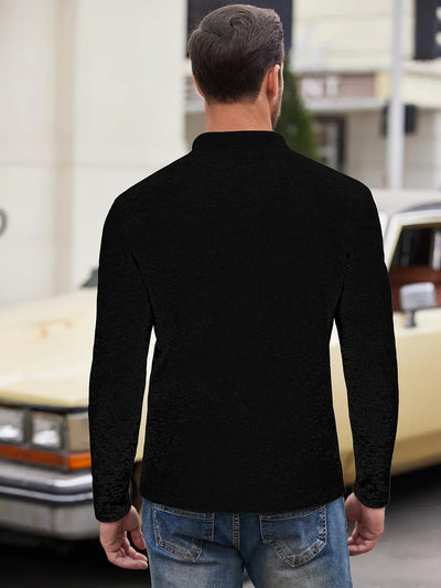 VINCE | Chemise à col tricoté à manches longues pour hommes
