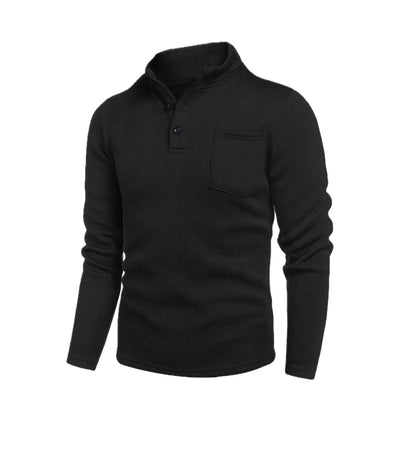 VINCE | Chemise à col tricoté à manches longues pour hommes