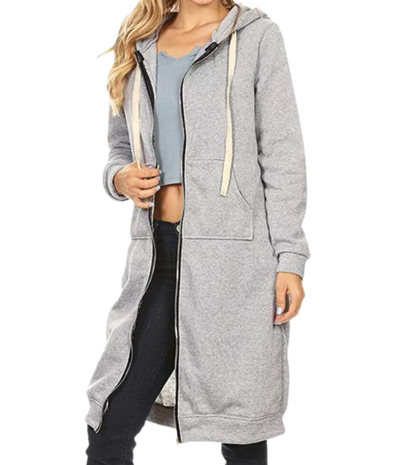 ALDA | Sweat à capuche long zippé