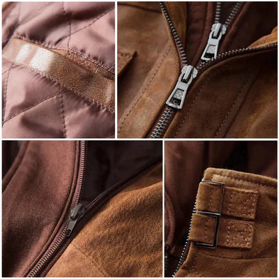 Henry – Veste en cuir moderne à double cœur pour homme