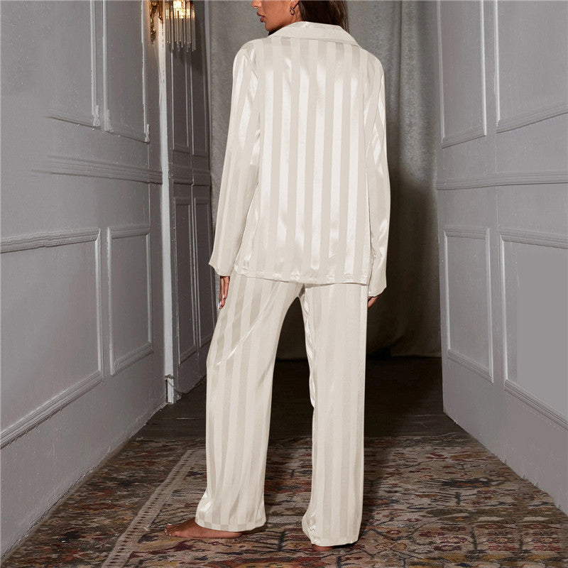 Yael | Ensemble de Pyjama Lisse Deux Pièces pour Femmes avec Motif Rayé