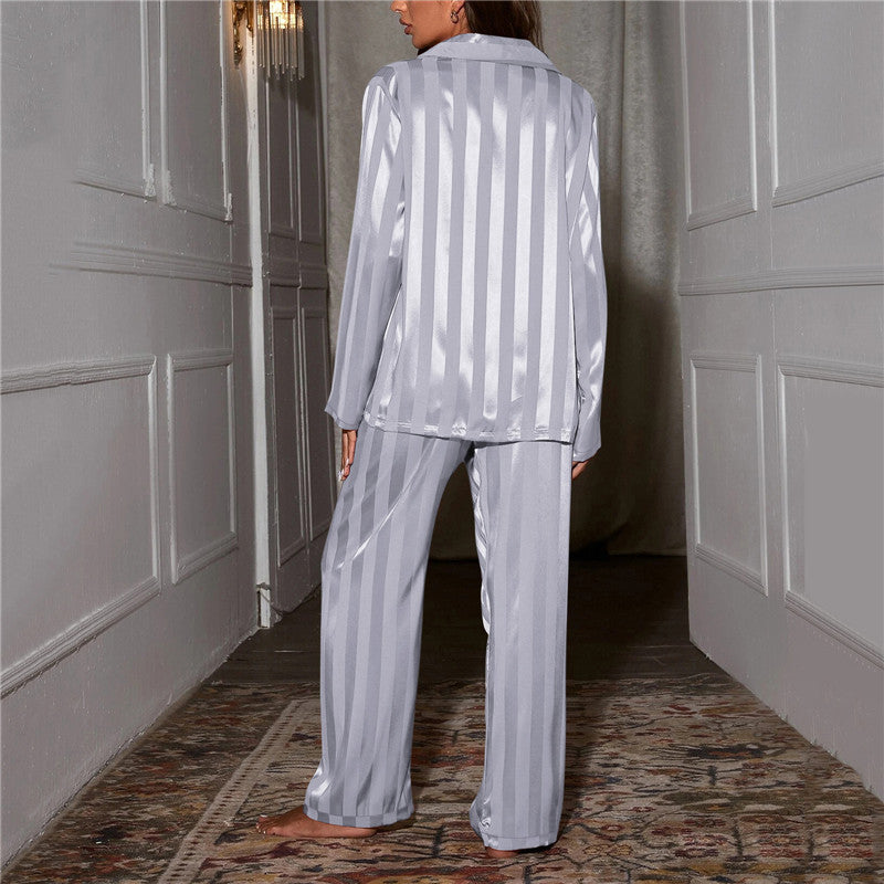 Yael | Ensemble de Pyjama Lisse Deux Pièces pour Femmes avec Motif Rayé