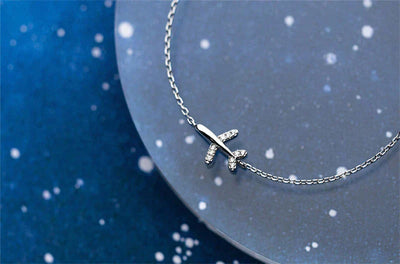 Tara - Bracelet Avion Argent