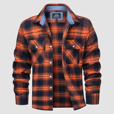 Omar - Chemise d'automne classique et décontractée avec doublure en flanelle pour hommes