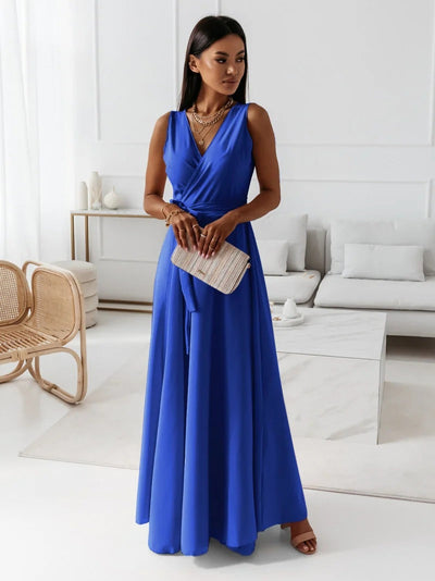 Hayden - Robe longue unie avec décolleté en V