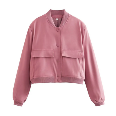 Lina Cropped Varsity Jacket - Élégant et décontracté