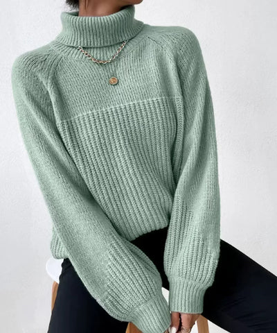 Hailey - Pull chaud à col roulé en tricot pour femmes