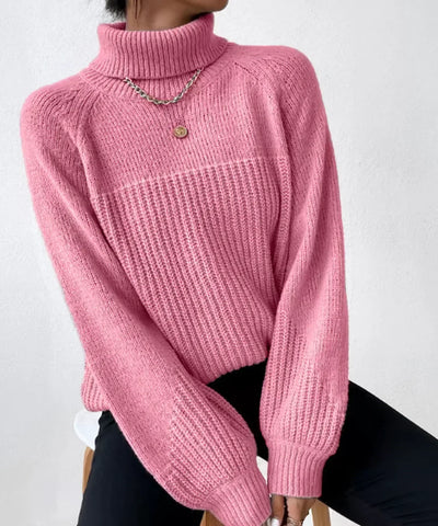 Hailey - Pull chaud à col roulé en tricot pour femmes