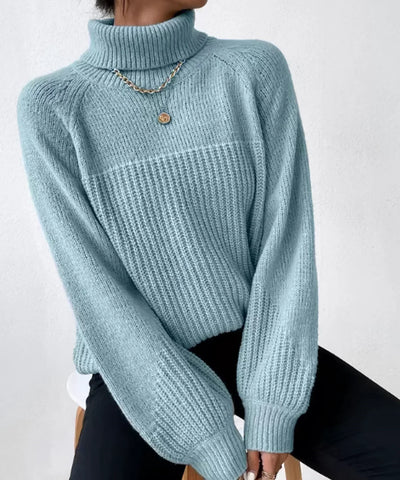 Hailey - Pull chaud à col roulé en tricot pour femmes