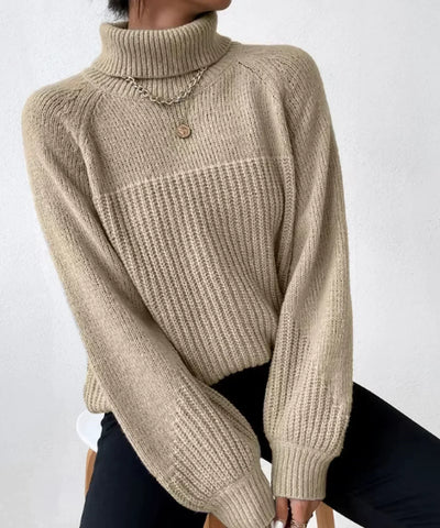 Hailey - Pull chaud à col roulé en tricot pour femmes