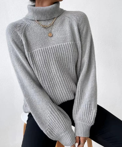 Hailey - Pull chaud à col roulé en tricot pour femmes
