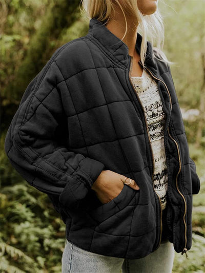 Veste Hiver Femme Élégante Chic en Tissu Résistant à l'Eau